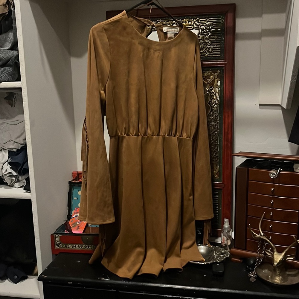 Ultra soft Brown fringe dress